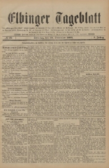 Elbinger Tageblatt, Nr. 22 Sonntag 28 Dezember 1884 1. Jahrgang