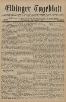 Elbinger Tageblatt, Nr. 11 Mittwoch 14 Januar 1885 2. Jahrgang