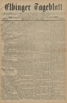 Elbinger Tageblatt, Nr. 15 Sonntag 18 Januar 1885 2. Jahrgang