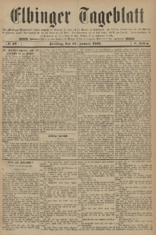 Elbinger Tageblatt, Nr. 19 Freitag 23 Januar 1885 2. Jahrgang