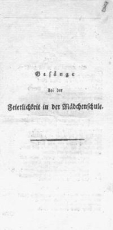 Ges&auml;nge bei der Feierlichkeit in der M&auml;dchenschule