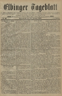 Elbinger Tageblatt, Nr. 20 Sonnabend 24 Januar 1885 2. Jahrgang