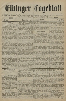 Elbinger Tageblatt, Nr. 21 Sonntag 25 Januar 1885 2. Jahrgang