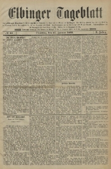 Elbinger Tageblatt, Nr. 22 Dienstag 27 Januar 1885 2. Jahrgang
