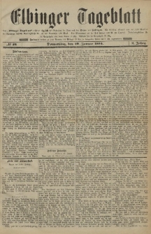 Elbinger Tageblatt, Nr. 24 Donnerstag 29 Januar 1885 2. Jahrgang