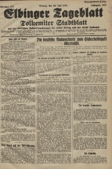 Elbinger Tageblatt, Nr. 167 Montag 20 Juli 1925