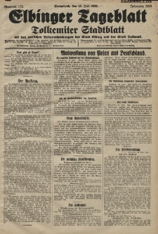Elbinger Tageblatt, Nr. 172 Sonnabend 25 Juli 1925