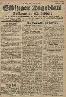 Elbinger Tageblatt, Nr. 185 Montag 10 August 1925