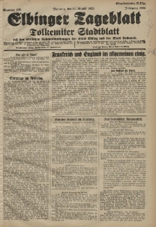 Elbinger Tageblatt, Nr. 186 Dienstag 11 August 1925
