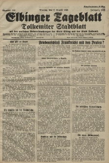 Elbinger Tageblatt, Nr. 191 Montag 17 August 1925