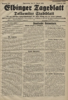 Elbinger Tageblatt, Nr. 200 Donnerstag 27 August 1925