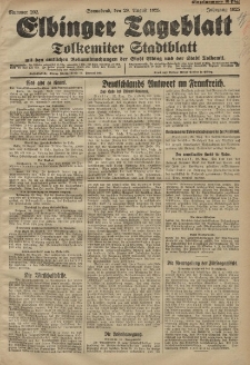 Elbinger Tageblatt, Nr. 202 Sonnabend 29 August 1925