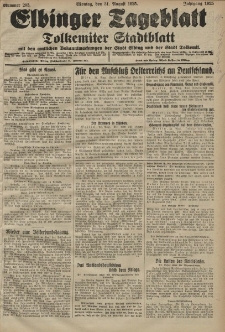 Elbinger Tageblatt, Nr. 203 Montag 31 August 1925