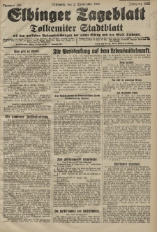 Elbinger Tageblatt, Nr. 205 Mittwoch 2 September 1925