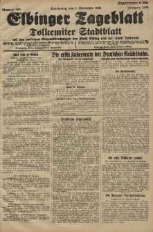 Elbinger Tageblatt, Nr. 206 Donnerstag 3 September 1925