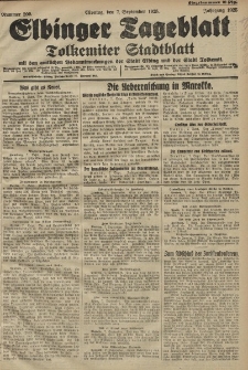 Elbinger Tageblatt, Nr. 209 Montag 7 September 1925