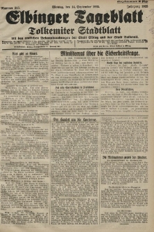 Elbinger Tageblatt, Nr. 215 Montag 14 September 1925