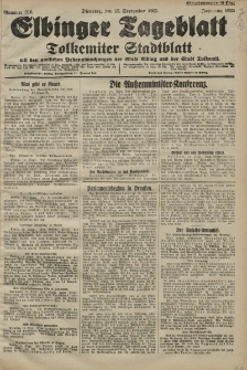 Elbinger Tageblatt, Nr. 216 Dienstag 15 September 1925