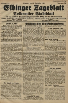 Elbinger Tageblatt, Nr. 222 Dienstag 22 September 1925