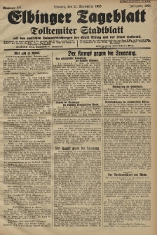 Elbinger Tageblatt, Nr. 221 Montag 21 September 1925