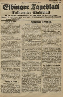 Elbinger Tageblatt, Nr. 219 Freitag 18 September 1925