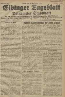 Elbinger Tageblatt, Nr. 227 Montag 28 September 1925