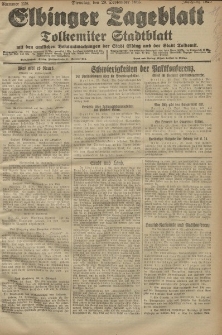 Elbinger Tageblatt, Nr. 228 Dienstag 29 September 1925