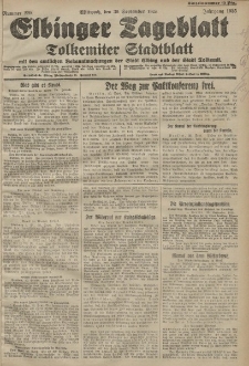 Elbinger Tageblatt, Nr. 229 Mittwoch 30 September 1925