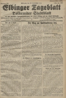 Elbinger Tageblatt, Nr. 229 Mittwoch 30 September 1925