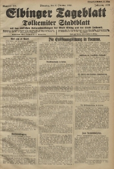 Elbinger Tageblatt, Nr. 234 Dienstag 6 Oktober 1925