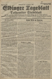 Elbinger Tageblatt, Nr. 241 Mittwoch 14 Oktober 1925