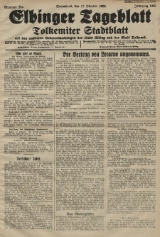 Elbinger Tageblatt, Nr. 244 Sonnabend 17 Oktober 1925