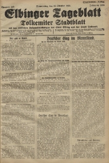 Elbinger Tageblatt, Nr. 248 Donnerstag 22 Oktober 1925