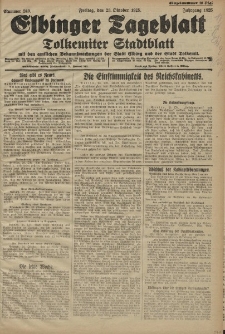 Elbinger Tageblatt, Nr. 249 Freitag 23 Oktober 1925