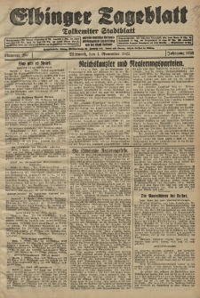 Elbinger Tageblatt, Nr. 259 Mittwoch 4 November 1925