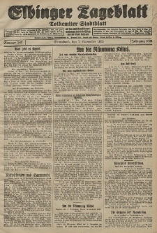 Elbinger Tageblatt, Nr. 262 Sonnabend 7 November 1925