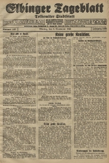 Elbinger Tageblatt, Nr. 263 Montag 9 November 1925