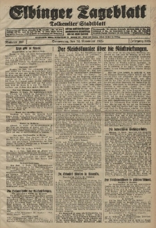 Elbinger Tageblatt, Nr. 266 Donnerstag 12 November 1925