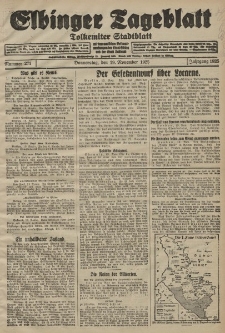 Elbinger Tageblatt, Nr. 271 Donnerstag 19 November 1925