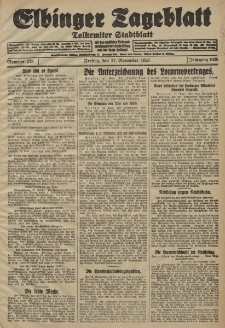 Elbinger Tageblatt, Nr. 278 Freitag 27 November 1925