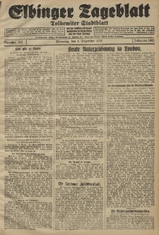 Elbinger Tageblatt, Nr. 281 Dienstag 1 Dezember 1925