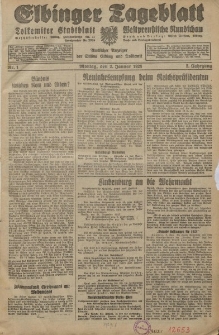 Elbinger Tageblatt, Nr. 1 Montag 2 Januar 1928, 5. Jahrgang
