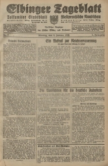 Elbinger Tageblatt, Nr. 7 Montag 9 Januar 1928, 5. Jahrgang