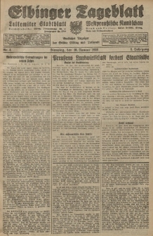 Elbinger Tageblatt, Nr. 8 Dienstag 10 Januar 1928, 5. Jahrgang