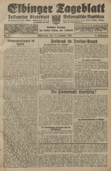 Elbinger Tageblatt, Nr. 9 Mittwoch 11 Januar 1928, 5. Jahrgang