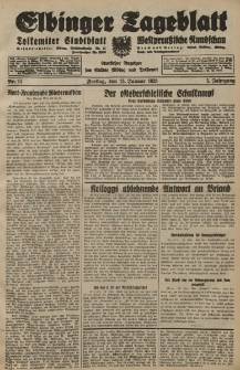 Elbinger Tageblatt, Nr. 11 Freitag 13 Januar 1928, 5. Jahrgang