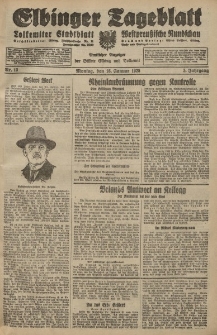 Elbinger Tageblatt, Nr. 13 Montag 16 Januar 1928, 5. Jahrgang