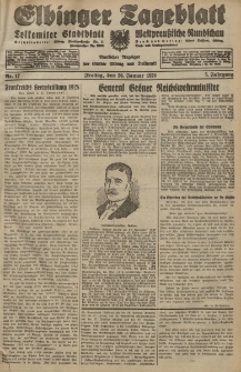 Elbinger Tageblatt, Nr. 17 Freitag 20 Januar 1928, 5. Jahrgang