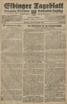 Elbinger Tageblatt, Nr. 23 Freitag 27 Januar 1928, 5. Jahrgang