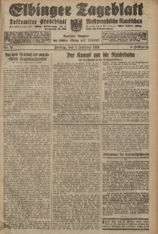 Elbinger Tageblatt, Nr. 29 Freitag 3 Februar 1928, 5. Jahrgang